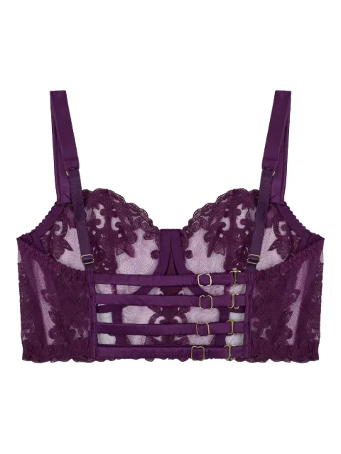 Fleur Of England Cecilia lace balconette bra Purple CECILIALONGLINEBALCONYBRA