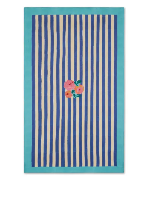 Lisa Corti Nizam stripe floral tablecloth (140cm x 240cm) Blue NIS140X240BNAD