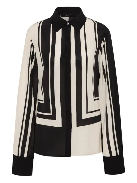 SIR. geometric-striped shirt Black SIR2251042