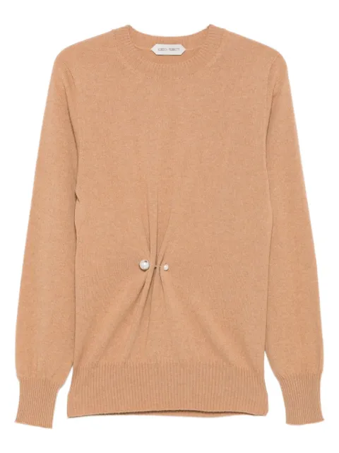 Alberta Ferretti pin-embellishment cashmere sweater Neutrals A09336605