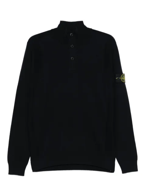 Stone Island high-neck button sweater Blue K2S155100002S00A1