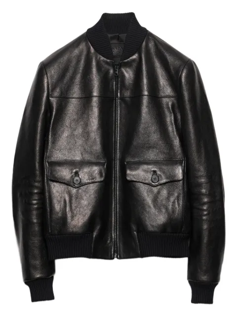 Prada leather bomber jacket Black UPW580SOOO17UA