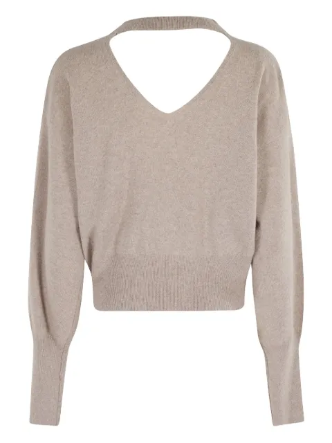 Federica Tosi ribbed balloon-sleeve sweater Neutrals 32012351097