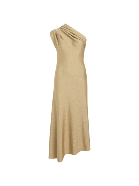 KHAITE Coast draped midi dress Gold 18112133