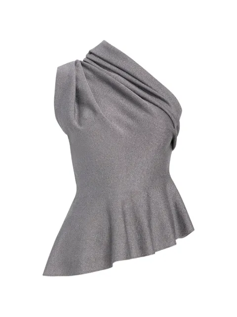 KHAITE one-shoulder ruffled top Grey 18113133