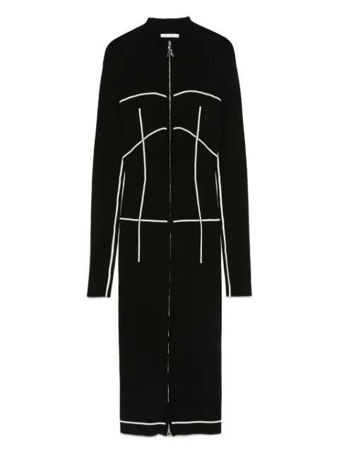 Patrizia Pepe zip-front contrast-knit dress Black 8A1522K265