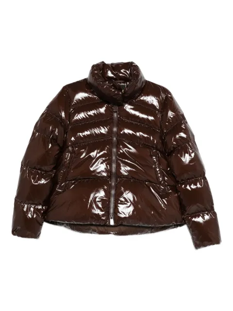 PINKO glossy-finish quilted jacket Brown 101598A2P7