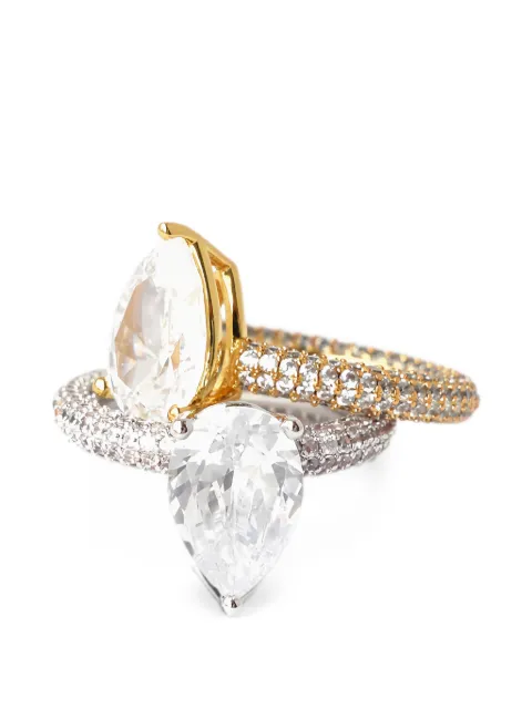 Izabel Display Mega Drop pear-cut pavé ring White RCCMD