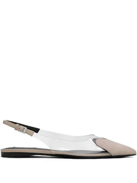 Alaïa Le Coeur slingback suede ballet flats Neutrals AA3E047CK318