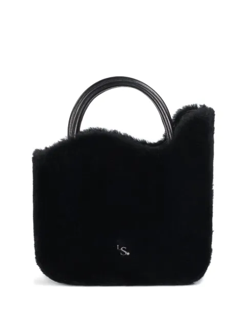 Le Silla small Ivy shearling tote bag Black 9911EBAGXXXXSHE