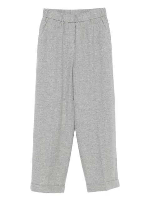 Peserico elastic-waist wool trousers Grey P0403604314