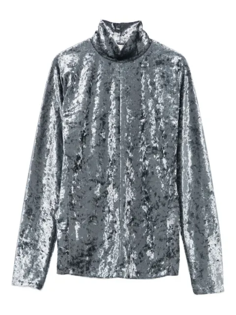 Forte Forte velvet turtleneck top Grey 14100MYSHIRT