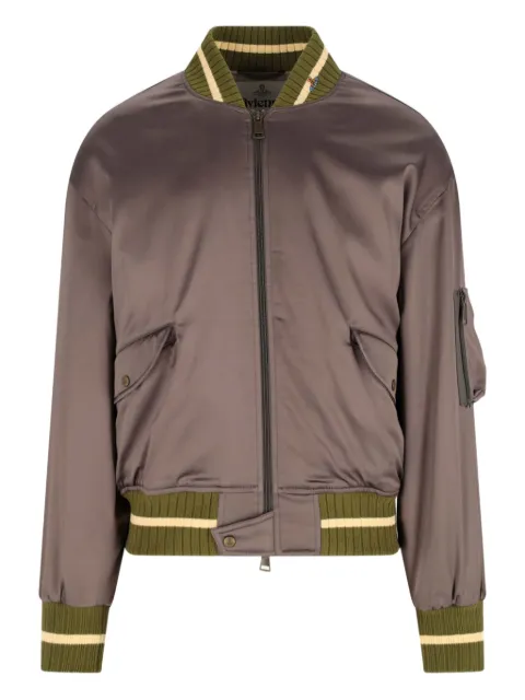 Vivienne Westwood zip-fastening ribbed-trim bomber jacket Neutrals 33040004W017S