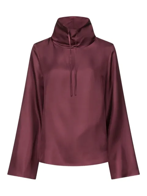 LouLou de Saison drawstring-neck wide-sleeve top Red CYNA