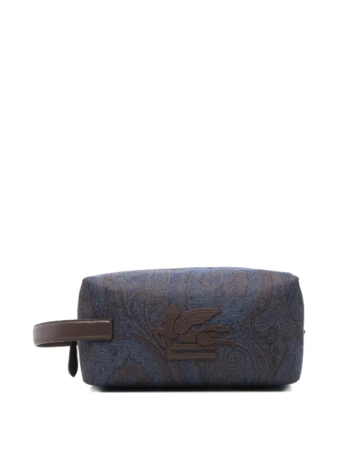 ETRO paisley-pattern leather-handle wash bag Blue MP2C0010AA061