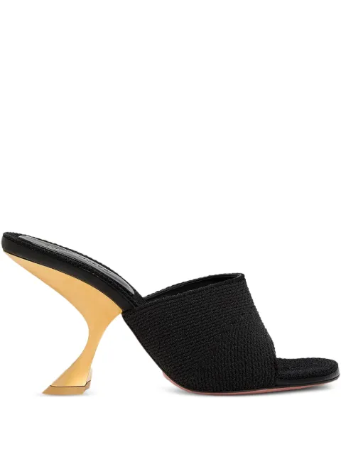 Amina Muaddi 90mm Taylor textured mules Black 14S364279TAY