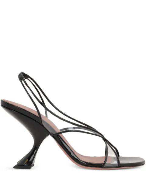 Amina Muaddi 90mm Lena sculpted-heel heeled sandals Black 14S364264LEN