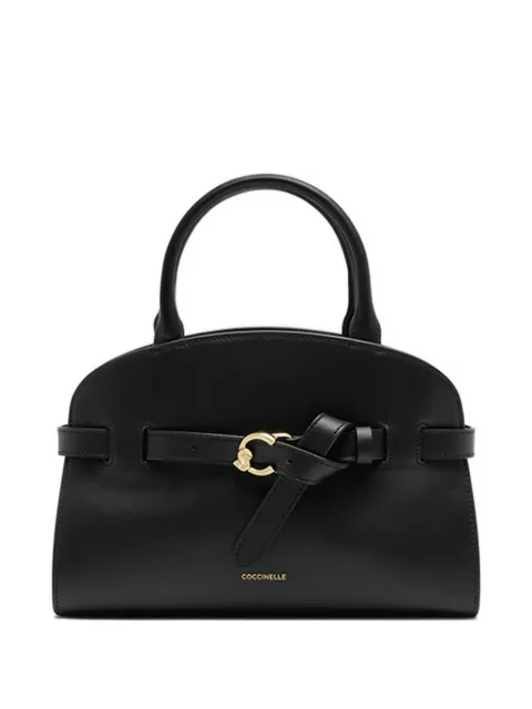 Coccinelle small Sabine knotted belt tote bag Black E1TLA180201