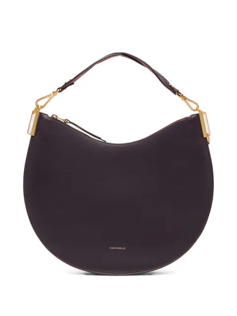Coccinelle large Sunup leather shoulder bag Purple E1QKF130101