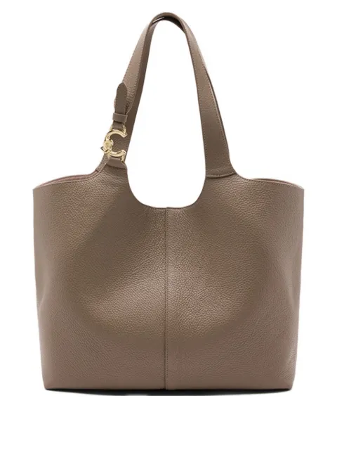 Coccinelle C-Easy buckle leather shoulder bag Brown E1SHA110101