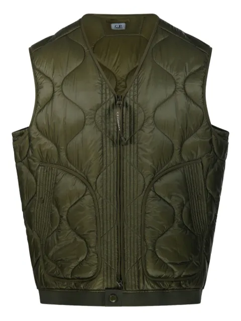 C.P. Company zip-up quilted vest Green 19CMVE049A110158A