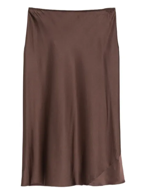 Dorothee Schumacher bias-cut satin midi skirt Brown 247305