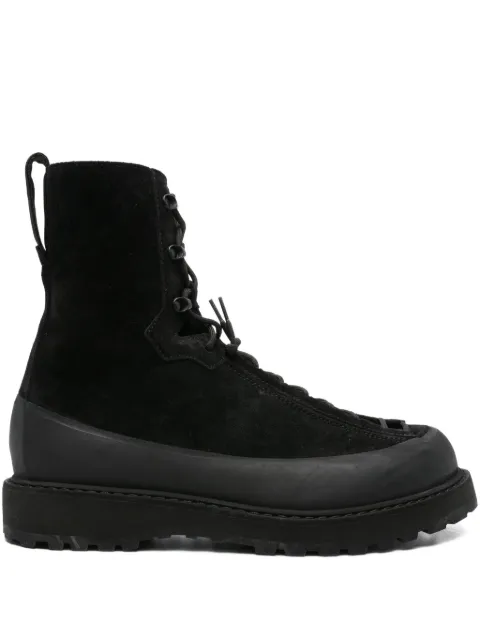 Stone Island lace-up suede boots Black K2SFWS100110S0172