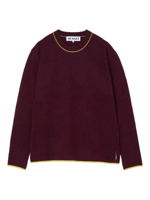 Sunnei round-neck long-sleeve sweater Red RTWXKNW025KNT0477774BURNTAUBERGINE