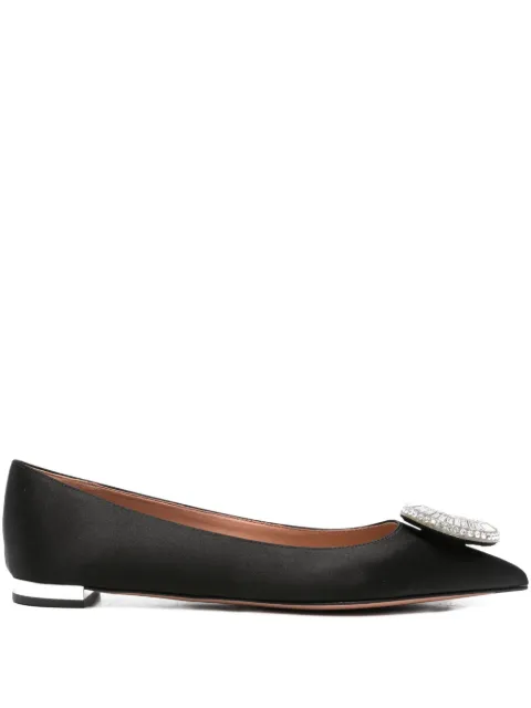 Aquazzura Crystal Hoop embellished flat pumps Black CYPFLAA0SAT