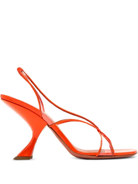 Amina Muaddi 90mm sculpted-heel sandals Orange 14S364265LEN