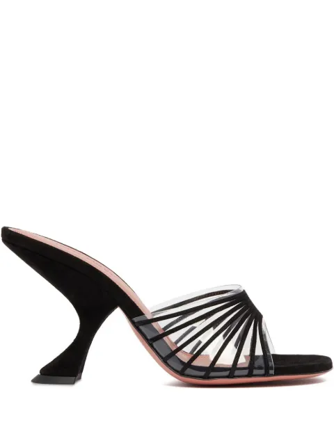 Amina Muaddi 90mm Mookie suede sandals Black 14S363520MOO
