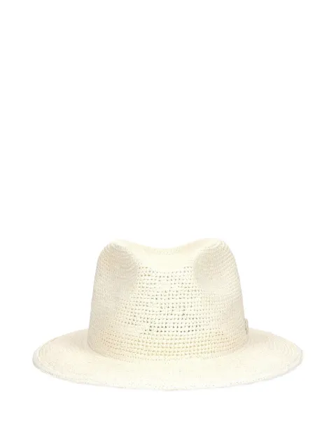 Borsalino Clochard crochet fedora hat White 141248
