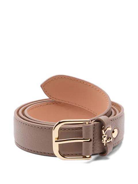 Coccinelle Metal Loop leather buckle belt Brown E3TOS110601