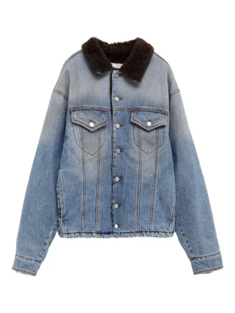 ERL shearling collar pocket jacket Blue ERL11J003