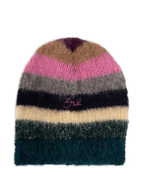 ERL striped embroidered hat Black ERL11K112