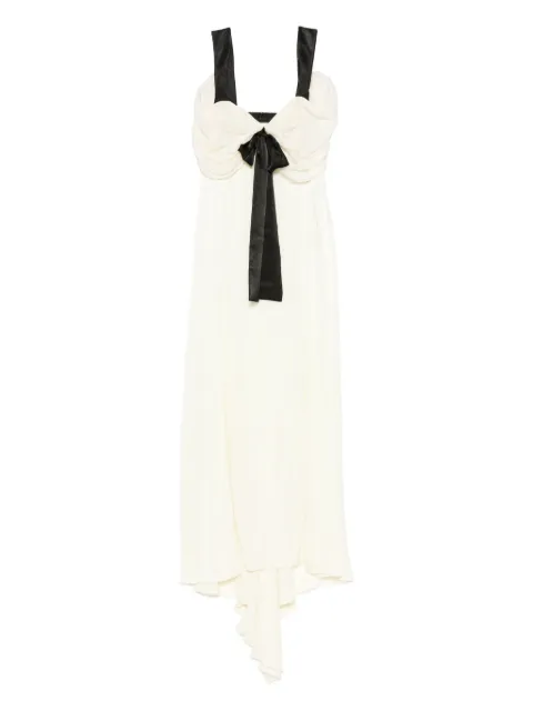 SIEDRES Élodie bow-detail asymmetrical dress Yellow WPF25DR25