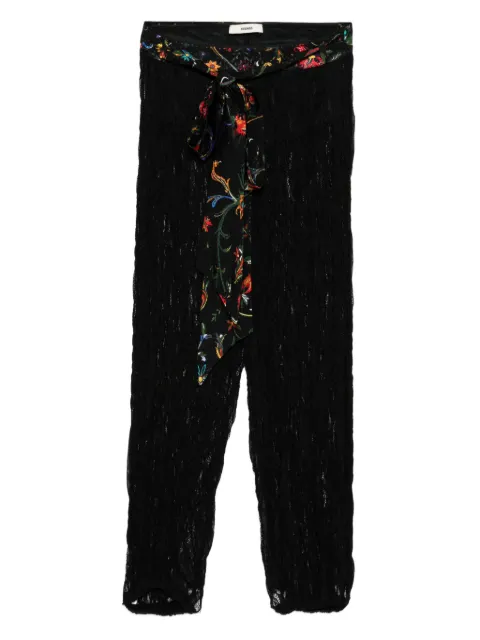 SIEDRES floral-print lace trousers Black WPF25BT04