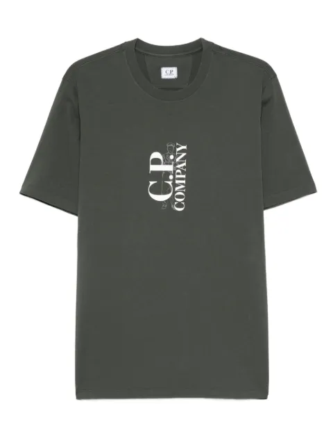 C.P. Company logo-print cotton T-shirt Green 19CMTS091A005100W
