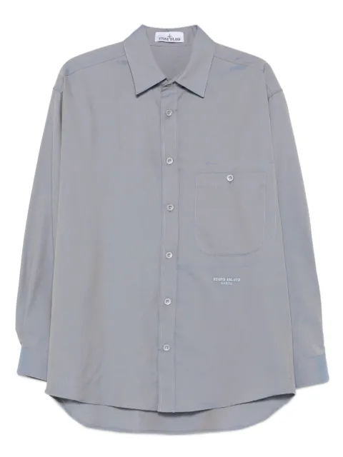 Stone Island patch-pocket button-down shirt Blue K2S151100003S0X17