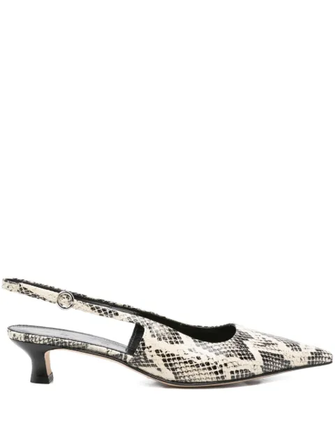 Aeyde 40mm snakeskin slingback pumps Neutrals A11PU0114006002225
