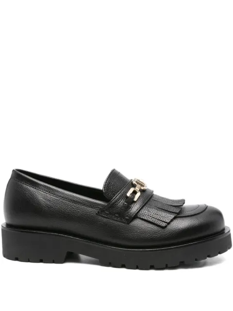 TWINSET logo-chain tassel loafers Black 252TCP152