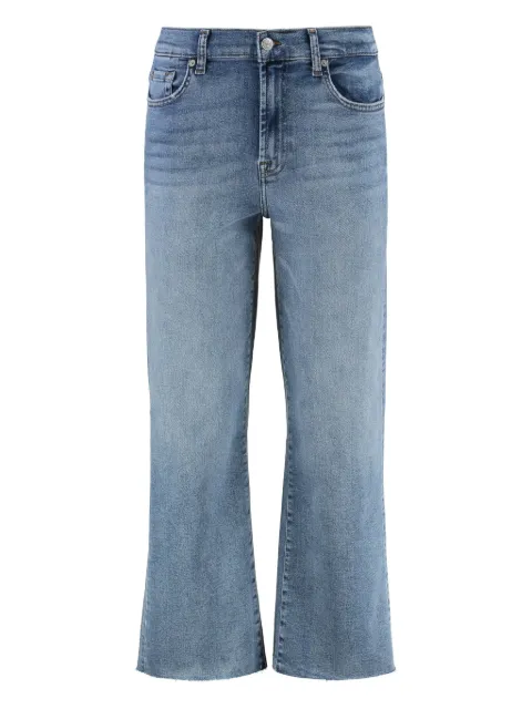 7 For All Mankind Alexa frayed-hem cropped bootcut jeans Blue 7U601330