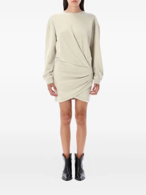 MARANT ÉTOILE Pipper fleece twist-front mini dress Neutrals RO0483FAB1M05E
