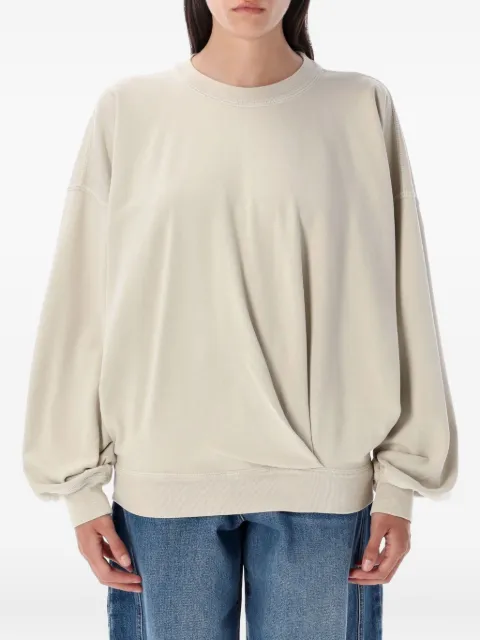 MARANT ÉTOILE twist-detail crew-neck sweatshirt Neutrals SW0149FAB1M05E