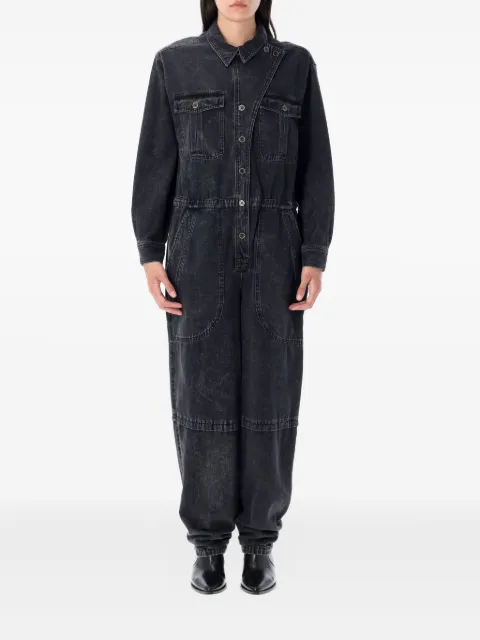 MARANT ÉTOILE buttoned flap-pocket jumpsuit Black CB0088FAB1H04E01VB