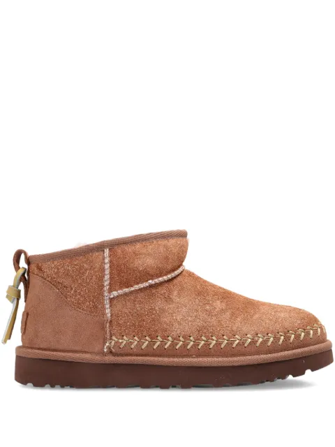UGG mini Biarritz suede-leather stitched boots Brown 1171538