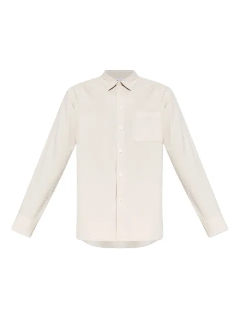 SAMSOE SAMSOE textured chest-pocket shirt Neutrals M25300012
