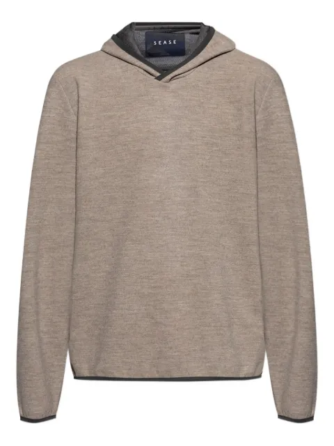 Sease trimmed-edges wool hoodie Grey WH033TJ109