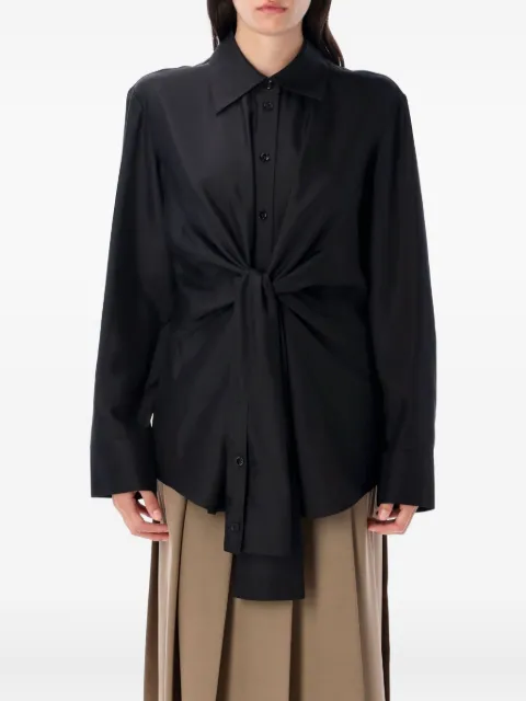 Róhe knotted silk shirt Black 41619066001