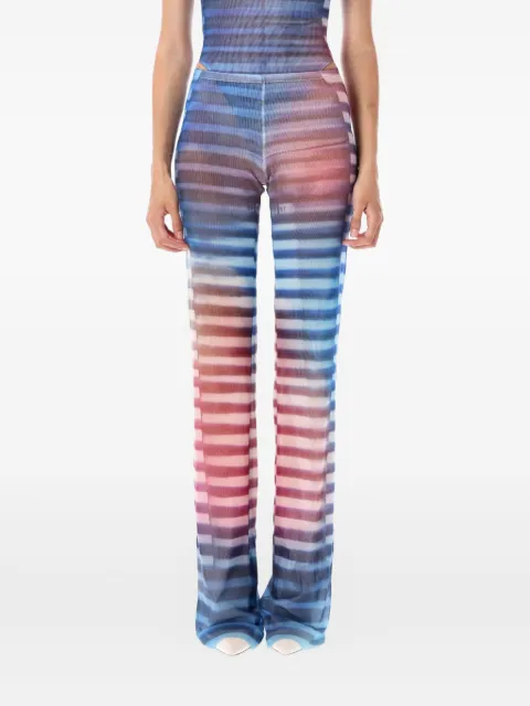Jean Paul Gaultier Air stripe mesh trousers Blue 2503WTR017M005P565034